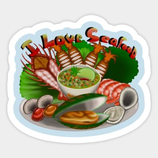 I love seafood Sticker